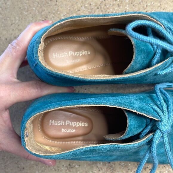 Hush Puppies "Bailey" Turquoise Suede Chukka Boots sz US 5.5 - Picture 11 of 12